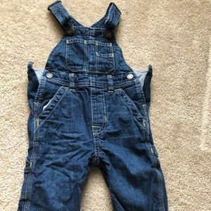 Baby gap denim lined overalls